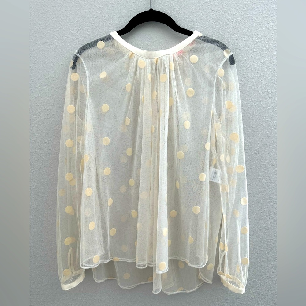 Sass & Bide luxury sheer polka dot blouse top 4
